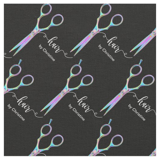 Tissu motif ciseaux colorés (Fermer)