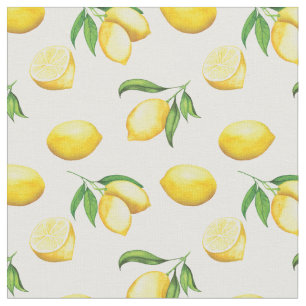 Tissu Motif citron aquarelle
