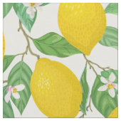 Tissu Motif citron blanc jaune (Fermer)