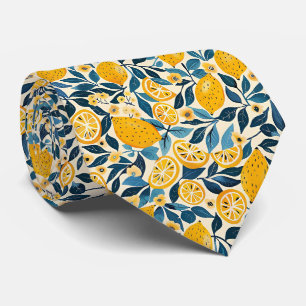 Tissu Motif Citron Cravate Homme