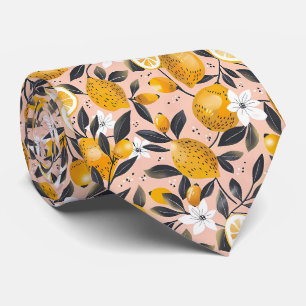 Tissu Motif Citron Cravate Homme