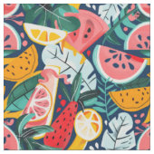 Tissu Motif Citron et Pastèque Tropicale (Fermer)