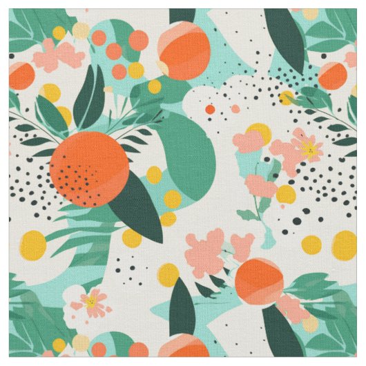 Tissu Motif Citron Tropical (Fermer)