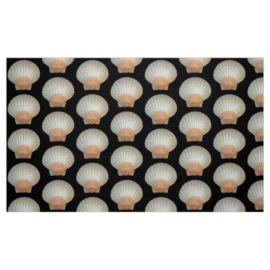 Tissu Motif Clam Shell - Noir (Fat Quarter)