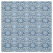 Tissu Motif classique bleu et blanc Chevron (Échantillon)
