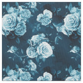 Tissu Motif classique de rose de bleu (fermé)