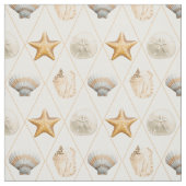 Tissu Motif Coastal Decor Seashell (Échantillon)