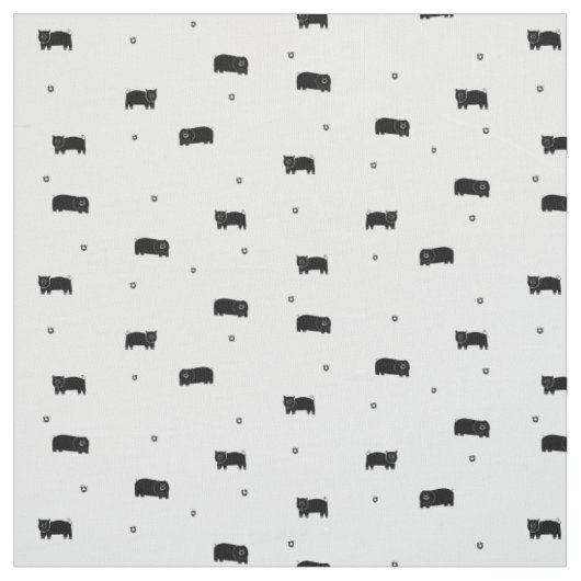 Tissu Motif Cochons et Pommes (Échantillon)