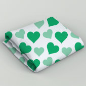 Tissu Motif Cœurs Verts