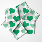 Tissu Motif Cœurs Verts