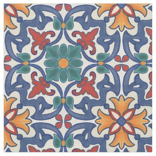 Tissu Motif coloré Azulejos (Fermer)