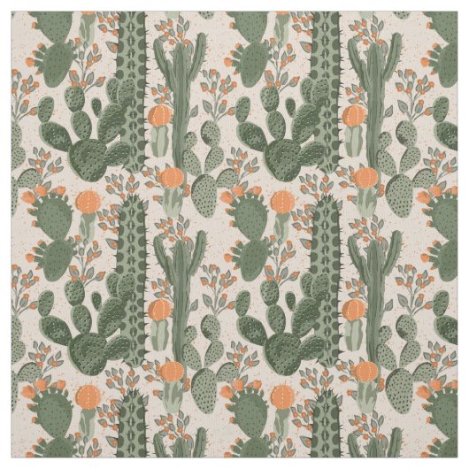 Tissu Motif coloré de cactus (Échantillon)