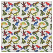 Tissu Motif coloré de grenouille d'amusement (Échantillon)