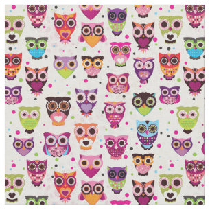 Tissu Motif coloré de hibou pour les enfants 2