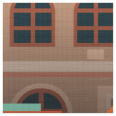 Tissu Motif coloré de maisons (Fermer)