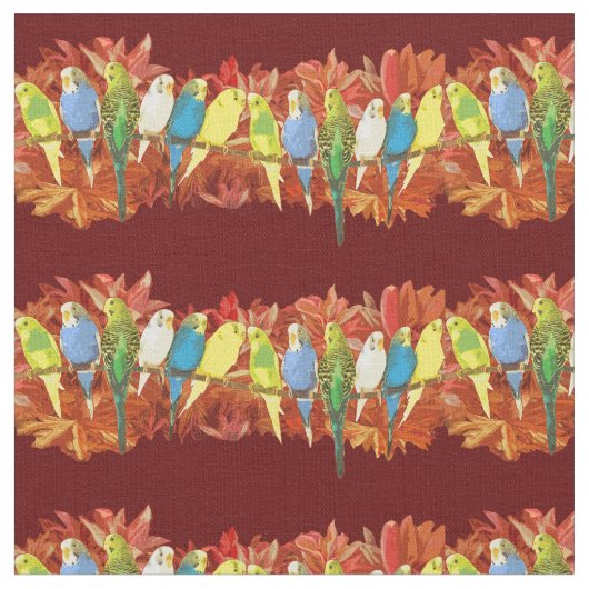 Tissu Motif coloré de perruches (Fermer)