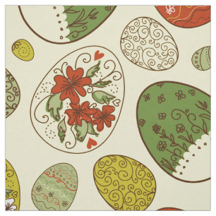 Tissu Motif coloré des oeufs de Pâques rétro