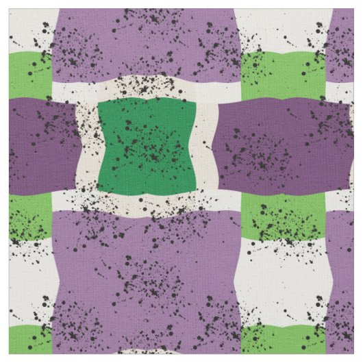 Tissu motif coloré - violet, vert, carré (Fermer)