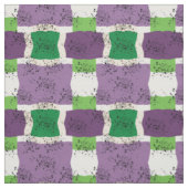 Tissu motif coloré - violet, vert, carré (Échantillon)