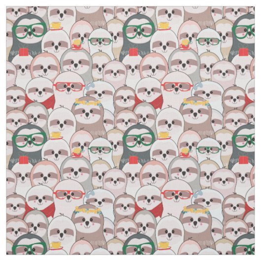 Tissu Motif comique de paresse (Échantillon)