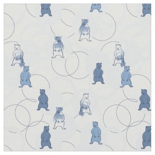 Tissu motif comportant un ours gris (Fermer)