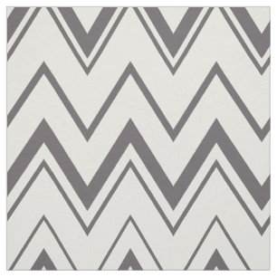 Tissu Motif contemporain gris foncé et blanc chevron