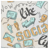 tissu Motif cool des médias sociaux (Fermer)
