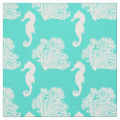 Tissu Motif Côtier Turquoise Et Blanc (Échantillon)