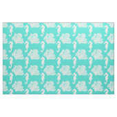 Tissu Motif Côtier Turquoise Et Blanc (Fat Quarter)