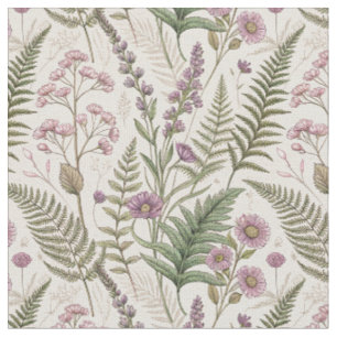 Tissu Motif Cottagecore Lavande et Fleur Sauvage de Styl