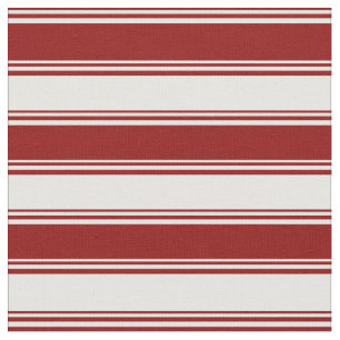 Tissu Motif couleur crème rouge foncé et crème à la ment