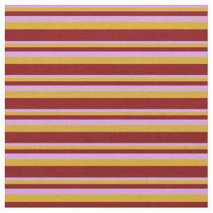Tissu Motif couleur prune, verge d'or et marron