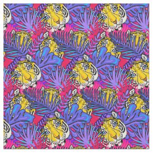 Tissu Motif couleur Tiger Jungle