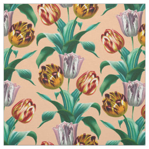 Tissu Motif couleur Vintage Aquarelle Tulip Fleurs