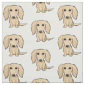 Tissu Motif crème à cheveux longs de chien de saucisse (Échantillon)