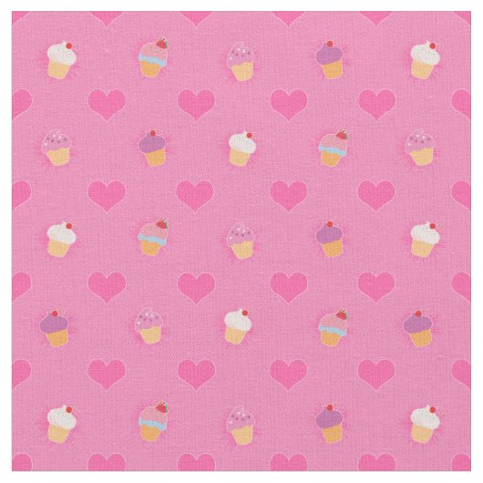 Tissu Motif Cupcake rose (Fermer)