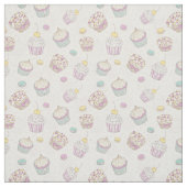 Tissu Motif Cute Cupcake (Échantillon)