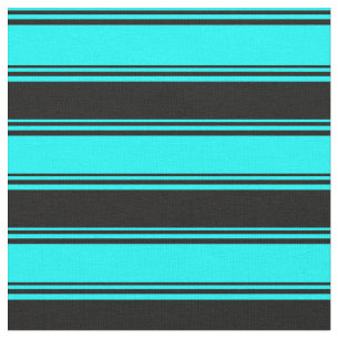 Tissu Motif Cyan et noir