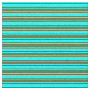 Tissu Motif Cyan et Olive foncé