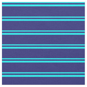 Tissu Motif Cyan & Midnight Blue Colour Lines