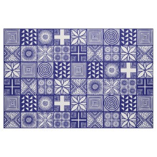 Tissu Motif d'Adire - profondément bleu et blanc
