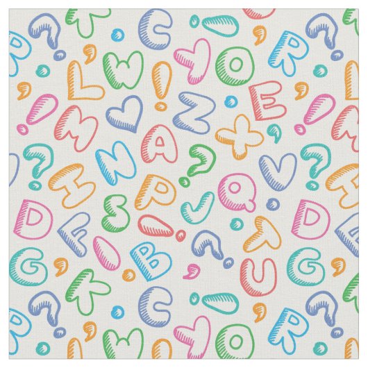Tissu motif d'alphabet (Fermer)