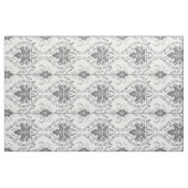 Tissu Motif Damask blanc et gris (Yard)