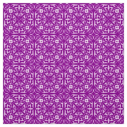 Tissu Motif damassé médiéval, violet améthyste (Échantillon)
