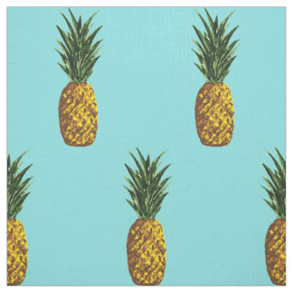 Tissu Motif d'ananas tropical Turquoise