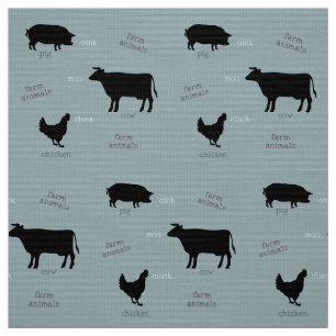 Tissu Motif d'animaux de ferme (lumière)
