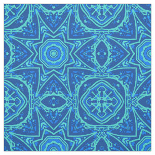 Tissu Motif d'aquarelle Abstrait - Denim Blue