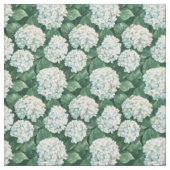 Tissu Motif d'aquarelle blanche Hydrangea Green Feuilles (Échantillon)