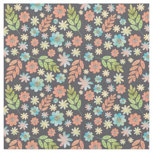 Tissu Motif d'aquarelle de printemps (Fermer)