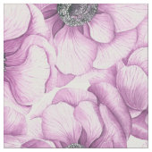 Tissu Motif d'aquarelle des fleurs d'anémone (Fermer)